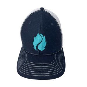 Hop Valley Brewing Navy Blue White Mesh Back Logo‎ Details Cap Hat